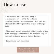 Load image into Gallery viewer, Directions For How To Apply Your Hair Growth Oil For Optimal Results.